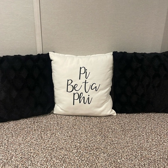 Pi Beta Phi Pillow & 2 Black Accent Pillows - Picture 1 of 1
